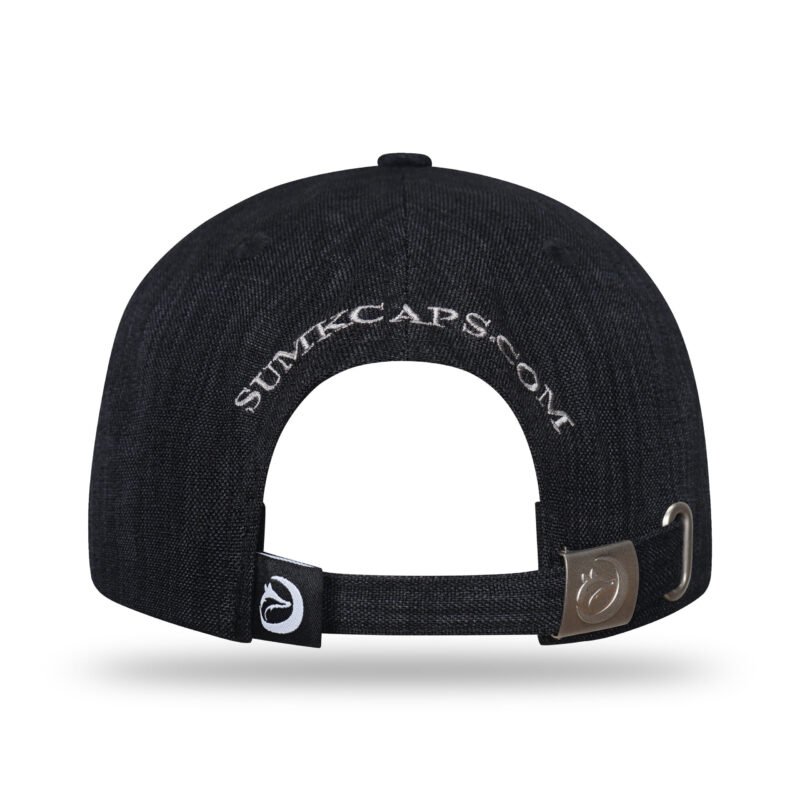 6 Panel Black Hemp Baseball Cap - Imagen 4