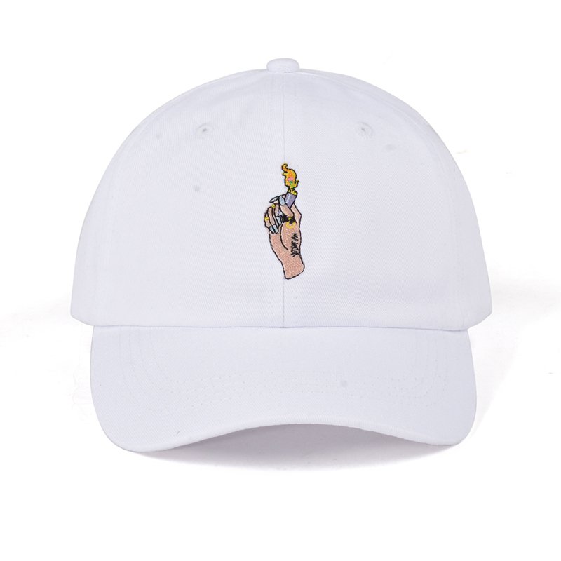 White 6 Panel White Unstructured Dad Hat Baseball Cap Wholesale - Image 2