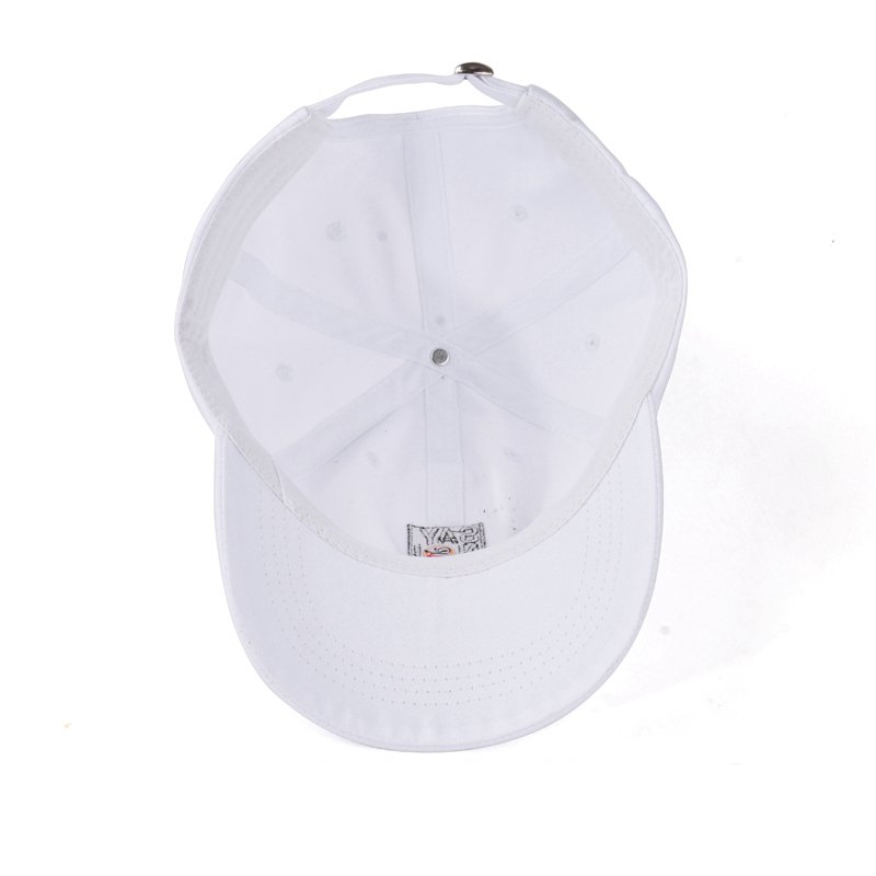 White 6 Panel White Unstructured Dad Hat Baseball Cap Wholesale - Image 3