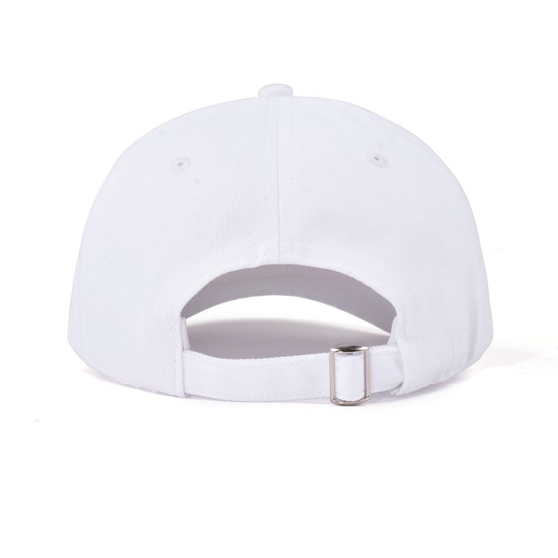 White 6 Panel White Unstructured Dad Hat Baseball Cap Wholesale - Image 4