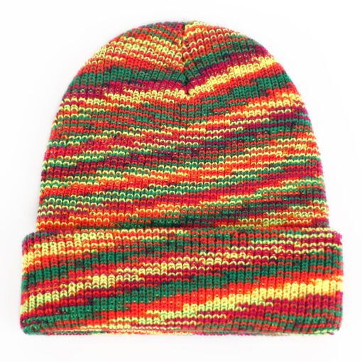Acrylic Muti Color Cuffed Beanie Hat