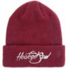 Embroidered Logo Ribbed Beanie Hat