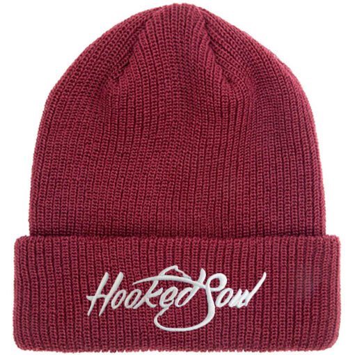 Embroidered Logo Ribbed Beanie Hat