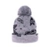 Jacquard Woven Label Pom  Beanie Hat - Image 4