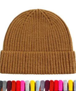 Winter Woven Label Jacquard Pom Pom Beanies Hat