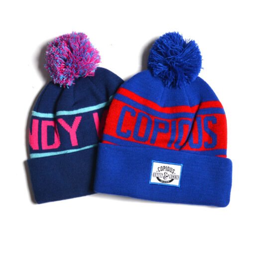 Pom Beanie Hat Jacquard Winter Cap