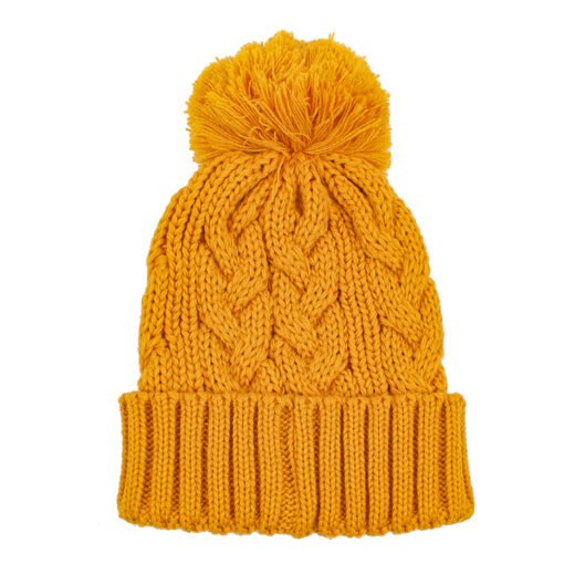 Wholesale Crochet Chunky Cable Pom Beanie Hat