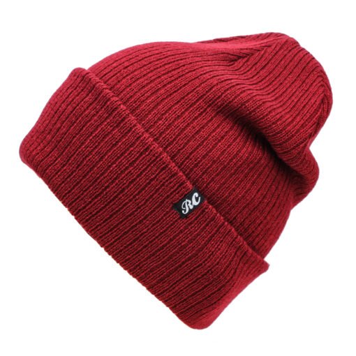 Merino Wool Ribbed Woven Label Beanie Hat