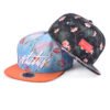 Premium Hawaiian Flower Print Polyester Flat Bill Adjustable Snapback Cap