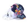 Flat round brim customized printed flower 5 panel hat