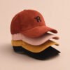 6 Panel Embroidery Logo Corduroy Baseball Cap
