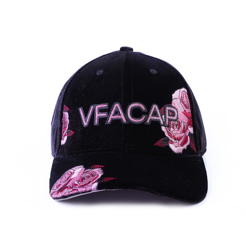 Custom 6 Panel Embroidery Velvet Baseball Caps - Imagen 3