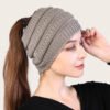 Acrylic Headband Yoga Women Color Sports Yoga Unisex Warm Winter Knitting Hat Plaid Beanies – Image 2