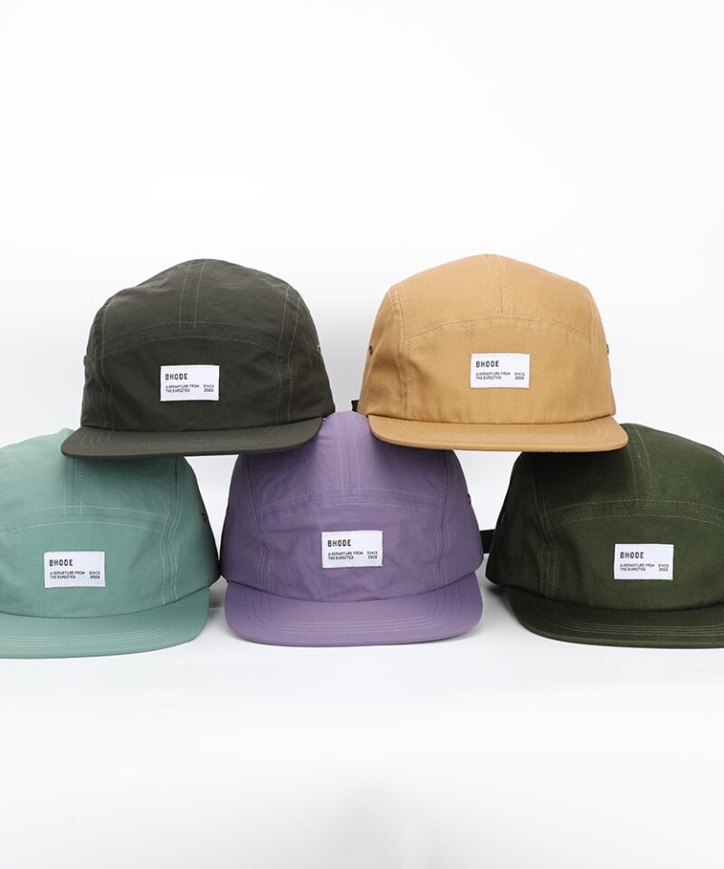 Custom 5 Panel Woven Label Logo  Flat Brim Hat