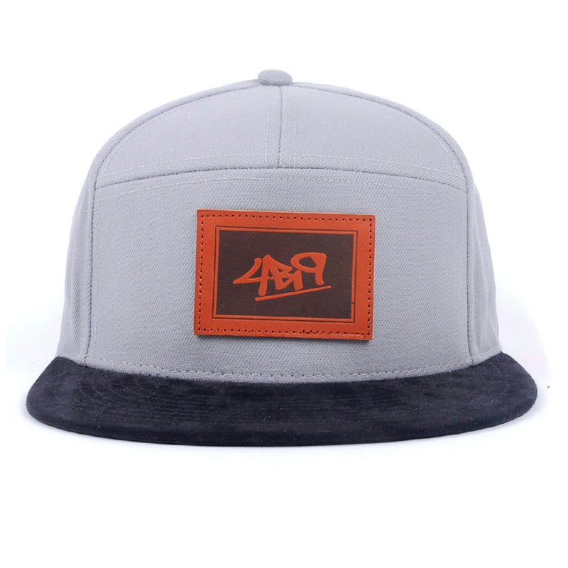 structured leather patch 7 panels caps – Image 2