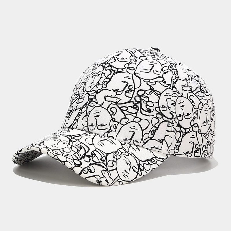Custom 6 Panel Printing Courved Brim Baseball Caps Graffiti Caps - Imagen 2