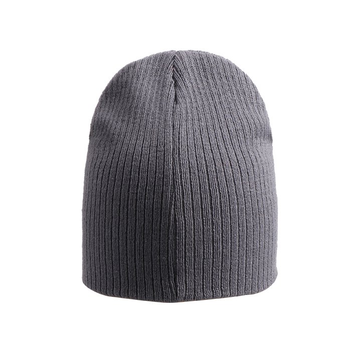 Knit Ski Cap Warm Grey Solid Color Beanie Hat - Imagen 3