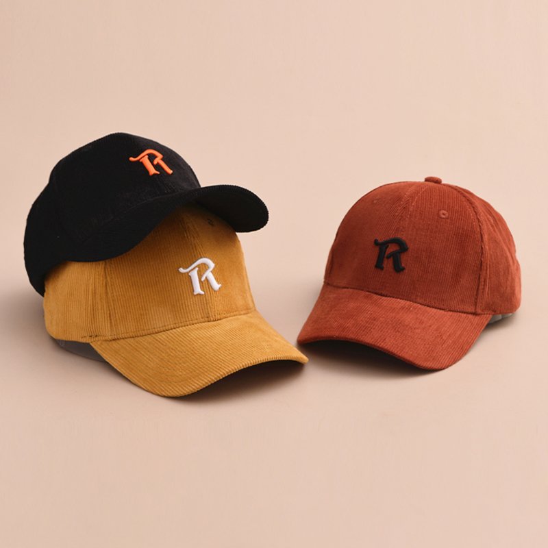 6 Panel Embroidery Logo Corduroy Baseball Cap - Imagen 3