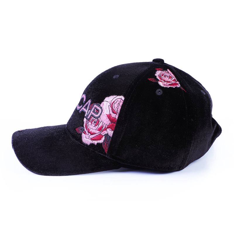Custom 6 Panel Embroidery Velvet Baseball Caps - Imagen 4