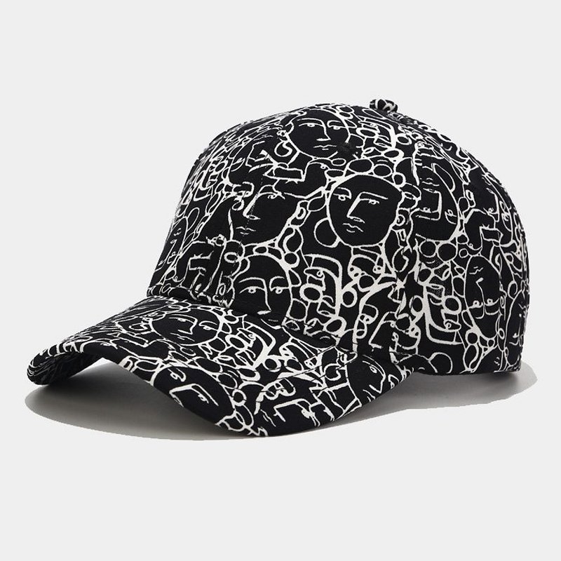 Custom 6 Panel Printing Courved Brim Baseball Caps Graffiti Caps - Imagen 3
