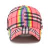 6 Panel Colorful Plaid Baseball Caps - Bild 3