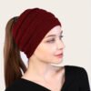 Acrylic Headband Yoga Women Color Sports Yoga Unisex Warm Winter Knitting Hat Plaid Beanies – Image 3