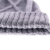 Top Level Gorros Winter Gray Beanie With Leather Patch - Image 3