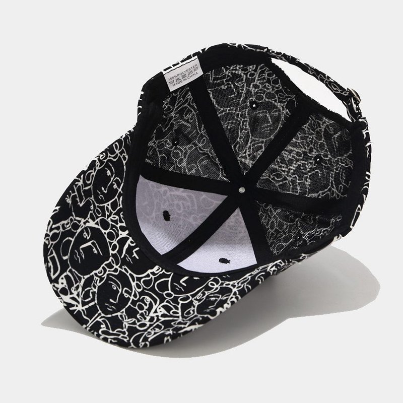 Custom 6 Panel Printing Courved Brim Baseball Caps Graffiti Caps - Imagen 4