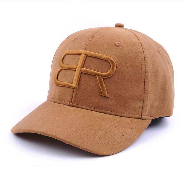 High Quality Custom 6 Panel 3D Embroidery Logo Suede Baseball Caps - Imagem 3