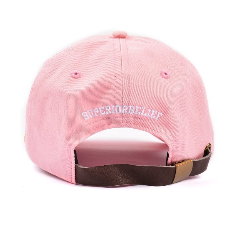 3D Embroidery Logo Pink Cotton Unstructured Dad Hat Wholesale - Image 6