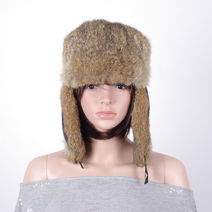 Faux Leather Fabric winter knit cap custom beanie  hat – Image 4