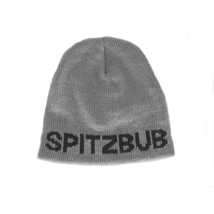 Wool Jacquard Gray Beanie Hat - Image 4