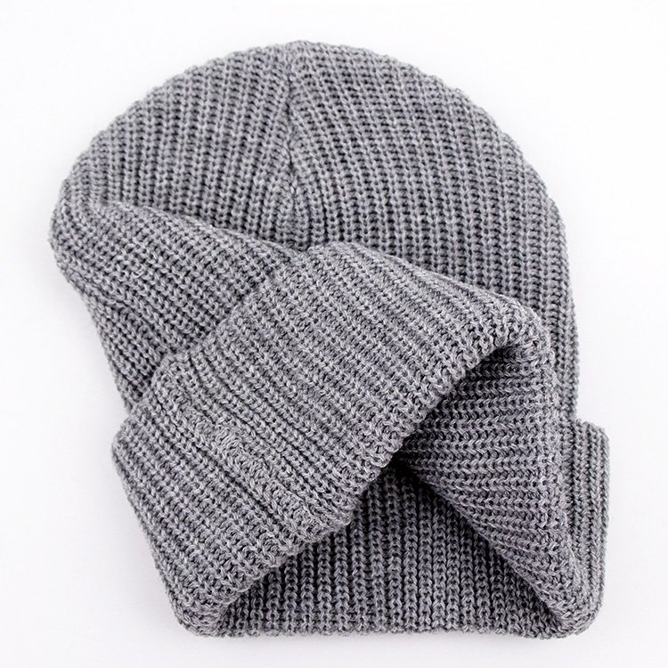 Acrylic Beanie Knitted Solid Color Boys Winter Knitted Hats – Image 4