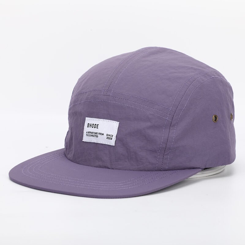 Custom 5 Panel Woven Label Logo  Flat Brim Hat - immagine 5