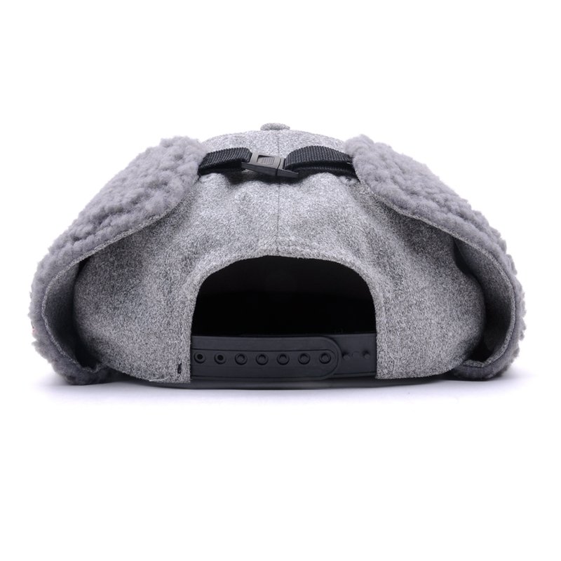 6 Panel Wool Winter Snapback Cap with Earflap Wholesale - Afbeelding 5
