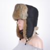Faux Leather Fabric winter knit cap custom beanie  hat – Image 5