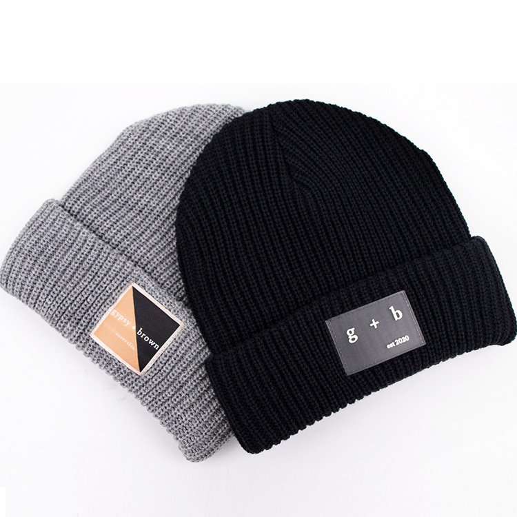 Acrylic Beanie Knitted Solid Color Boys Winter Knitted Hats – Image 5
