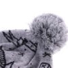 Woven Label Acrylic Gray Thermal Jacquard Sublimated Pom Beanie - Imagen 5