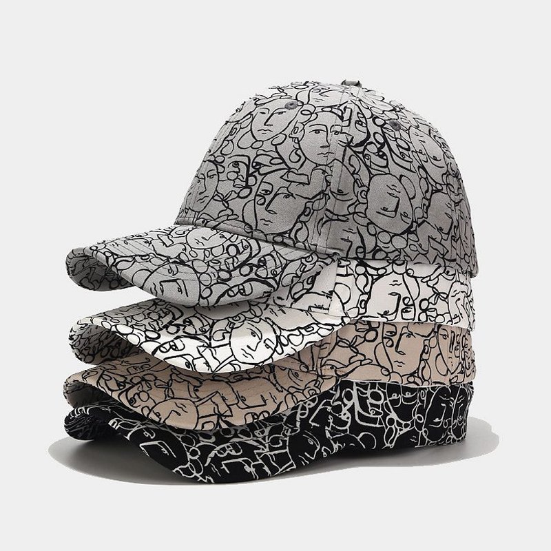 Custom 6 Panel Printing Courved Brim Baseball Caps Graffiti Caps - Imagen 6