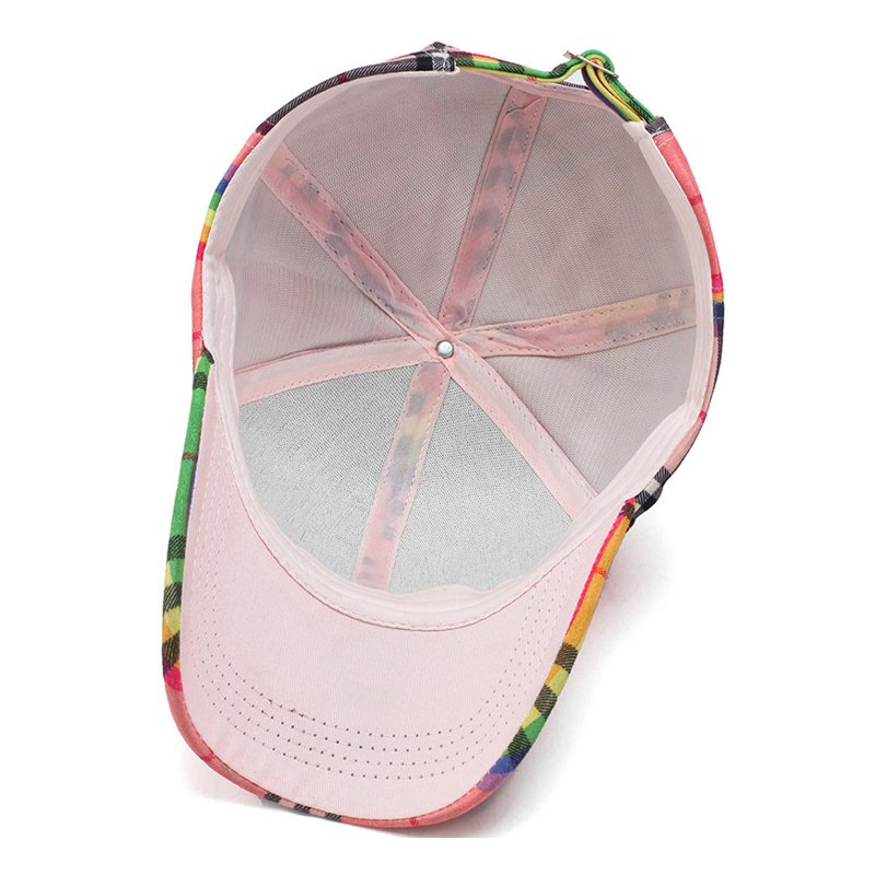 6 Panel Colorful Plaid Baseball Caps - Bild 5