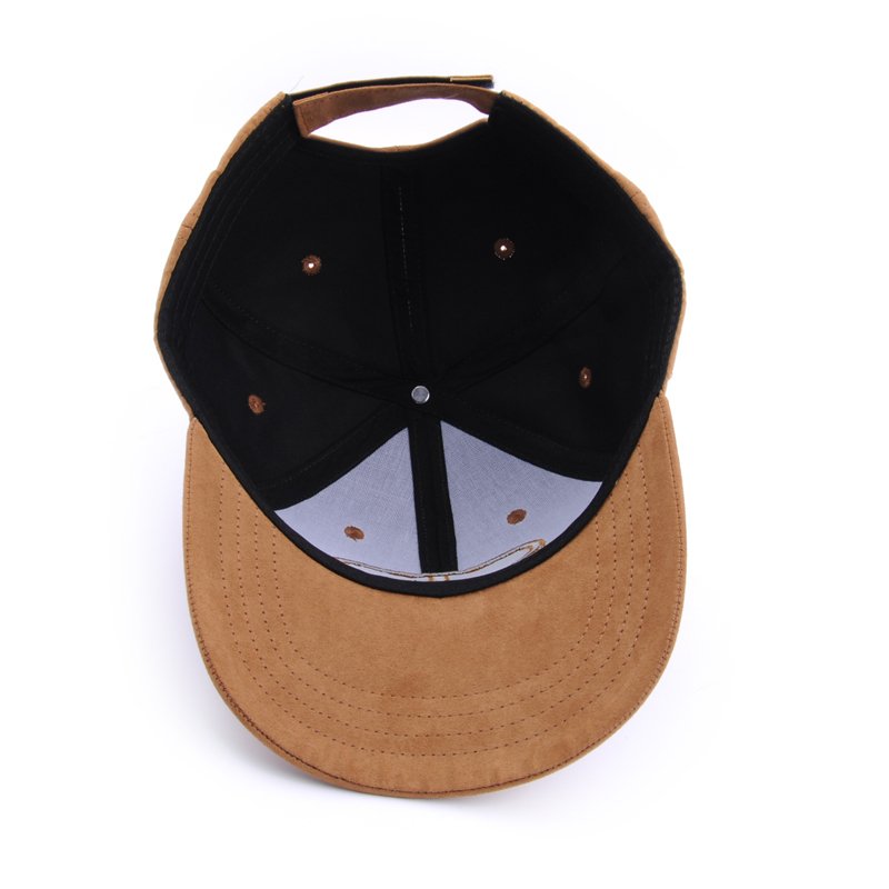 High Quality Custom 6 Panel 3D Embroidery Logo Suede Baseball Caps - Imagem 6