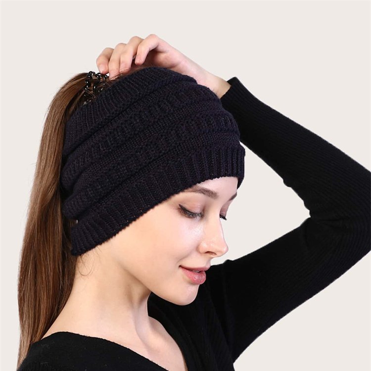 Acrylic Headband Yoga Women Color Sports Yoga Unisex Warm Winter Knitting Hat Plaid Beanies – Image 6