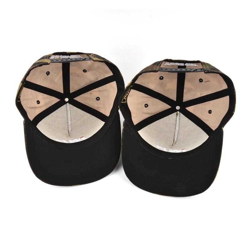 3D embroidery flat brim camo snapback cap - Image 6