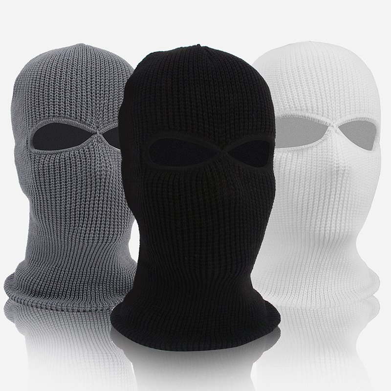 Balaclava Ski Mask Solid Color Knitted Ski Mask - Imagen 4