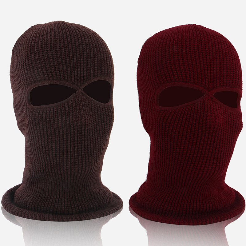 Balaclava Ski Mask Solid Color Knitted Ski Mask - Imagen 5