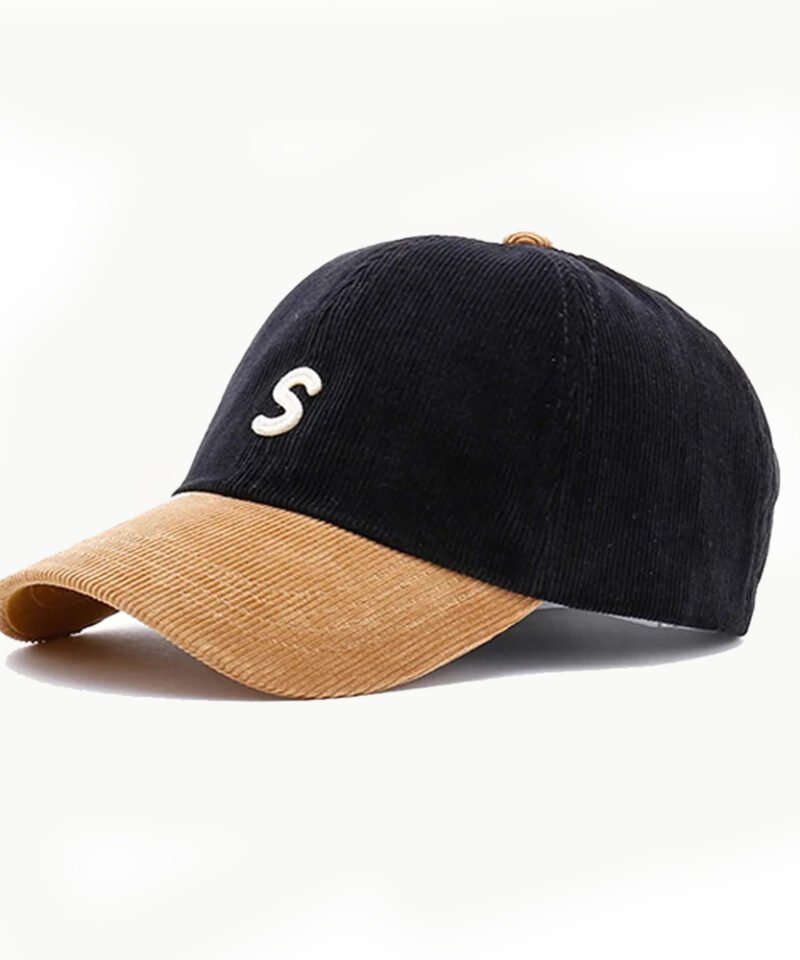Cappello Dad Hat in velluto a coste con logo ricamato in 3D