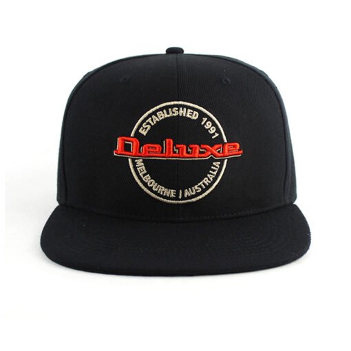 6 Panels Black 3d Embroidered Snap Back Caps