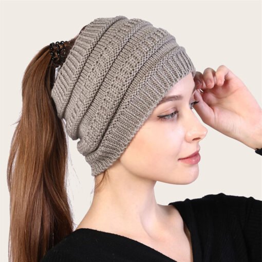 Acrylic Headband Yoga Women Color Sports Yoga Unisex Warm Winter Knitting Hat Plaid Beanies