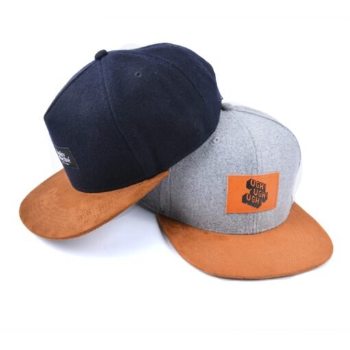 Premium Wool Blend Hat With Patch Flat Bill Cap Snapback Cap