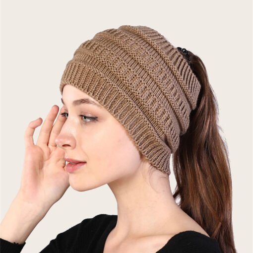 Acrylic Headband Yoga Women Color Sports Yoga Unisex Warm Winter Knitting Hat Plaid Beanies